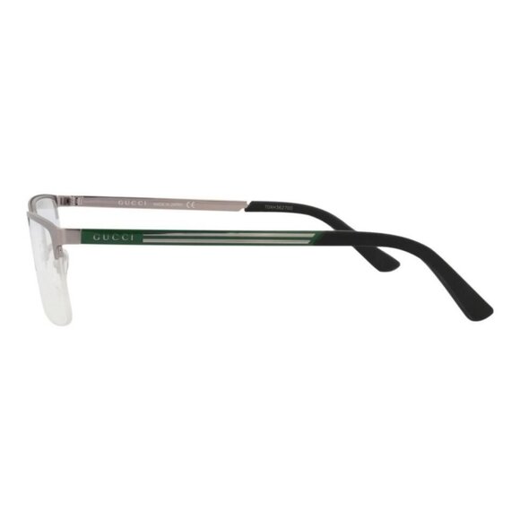 Gucci Mens Square/Rectangle Ruthenium Green Transparent Fashion Designer Eyewear - Picture 3 of 4